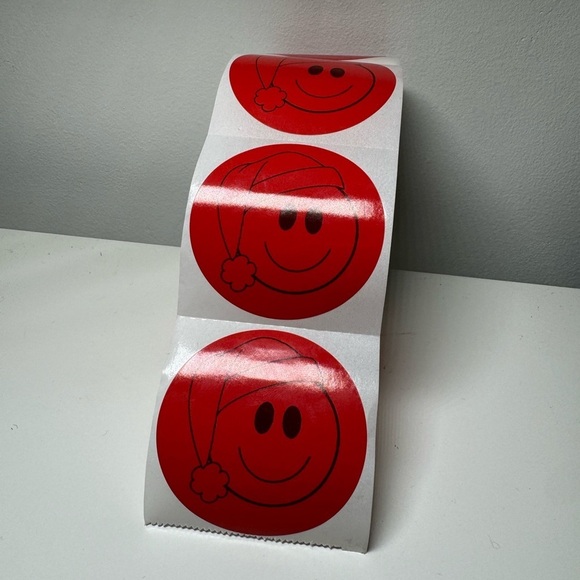 Smiley face Christmas sticker for kindle, Santa smiley face sticker 100pcs - Picture 6 of 15
